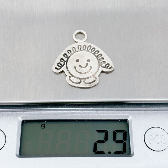 Save the Children Curly Hair Charm Pendant | Vintage Mexico Sterling Silver 925 - Picture 3 of 5